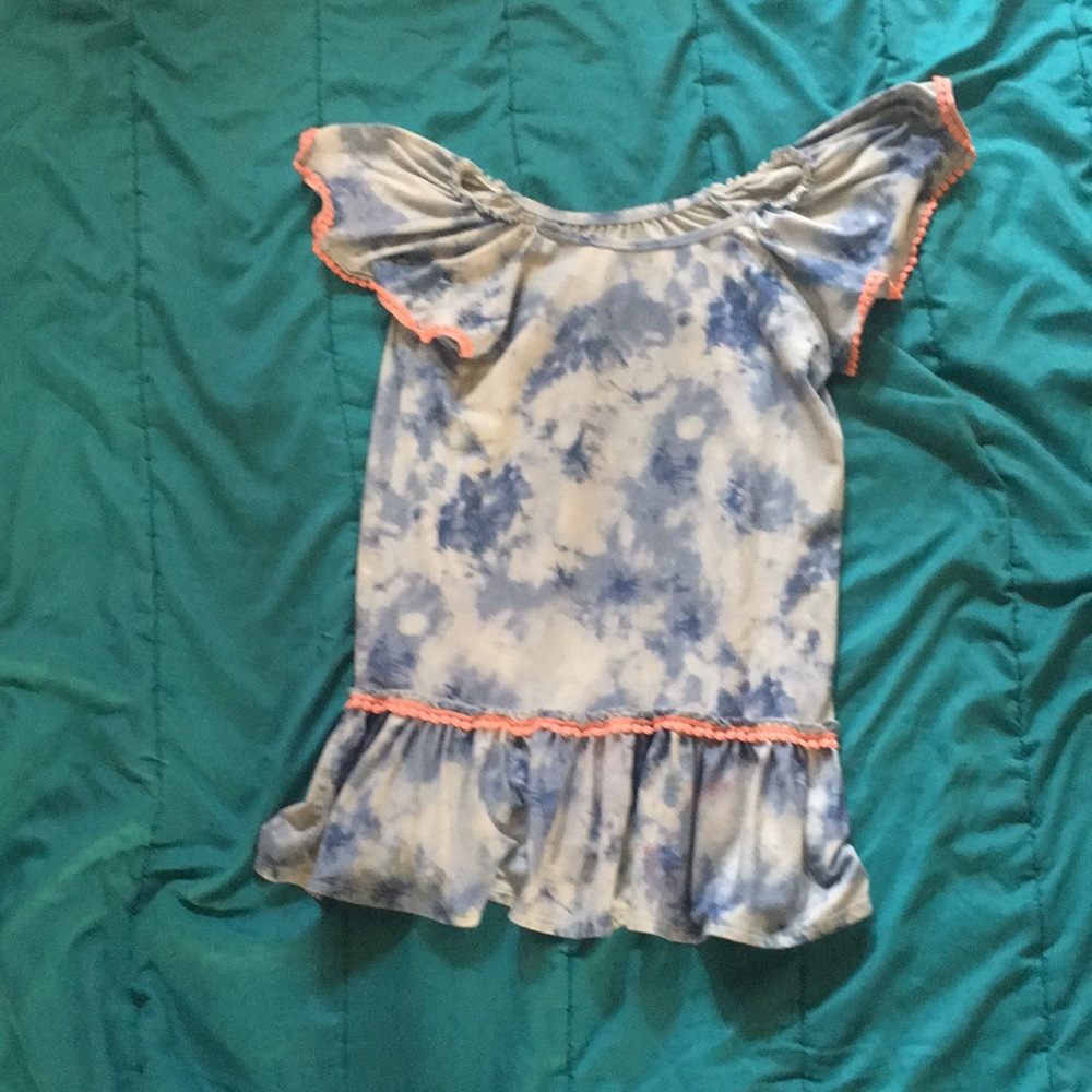 Marbled blue and white shirt